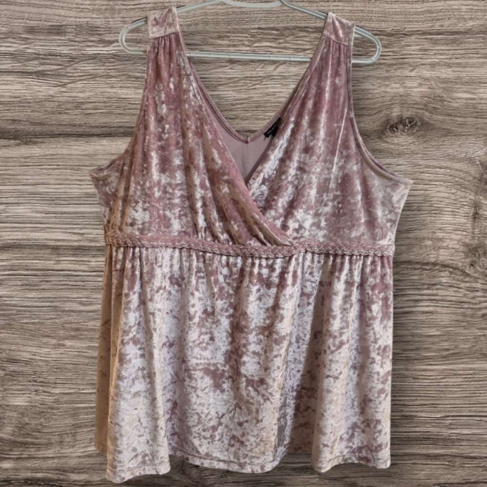 Torrid Velvet Pink Sleeveless Babydoll Top